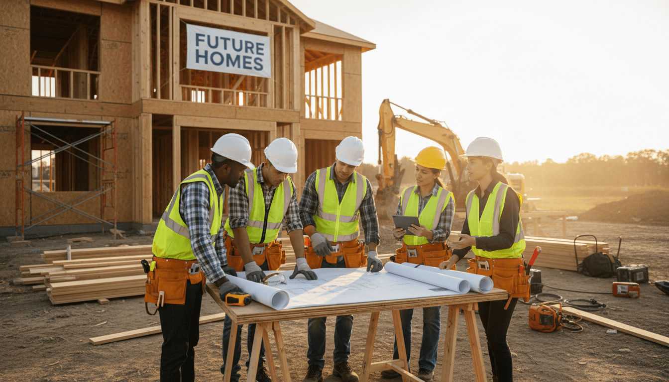 General contractors planning project on active construction site